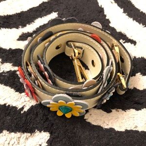 Flower Power genuine leather bag strap